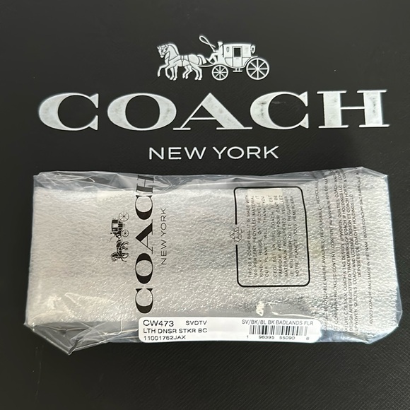 NWT Coach Rexy dinosaur Leather Bag Charm keychain ring Purse cw473 FOB Silver - Picture 2 of 8